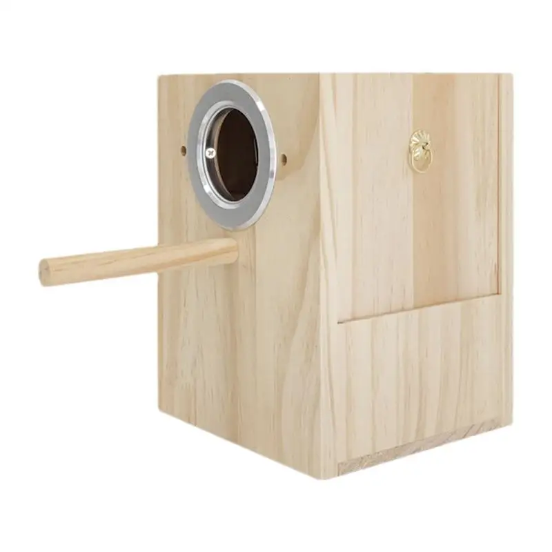 

Bird Breeding Box Creative Wooden Birds House With Perch Outdoor Birdhouse Wooden Box Gardening Decoration Small Hot Nest