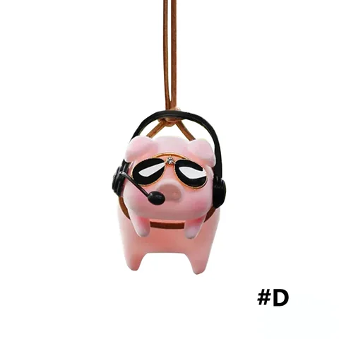 Niedliche Schweineauto -Accessorie Swing Pig Car Anhänger Auto Rückspiegel Anhänger Geburtstag Geschenk Auto Dekoration Ornamente Coche