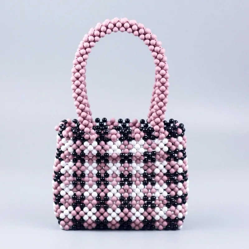 

2022New Acrylic Colorful Large Capacity Hand Made Bag Pack for Women Beaded Fashion All-match Ladies Purses Bags Luxury Handbags