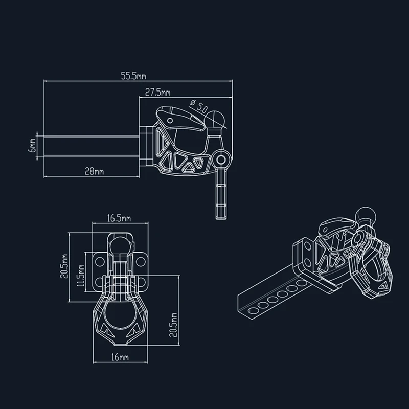 4 шт. буксирный крюк для обновления радиоуправляемого автомобиля 1/10 1/8 TRX4 SCX10 KM Tank