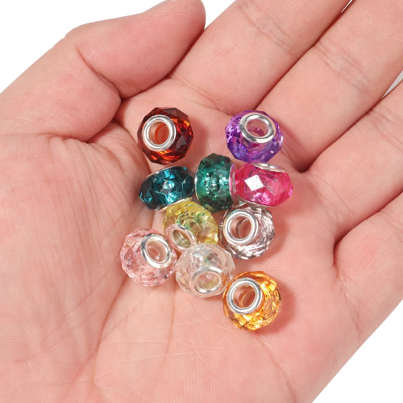 20 шт. прозрачные граненые бусины из смолы 14 мм