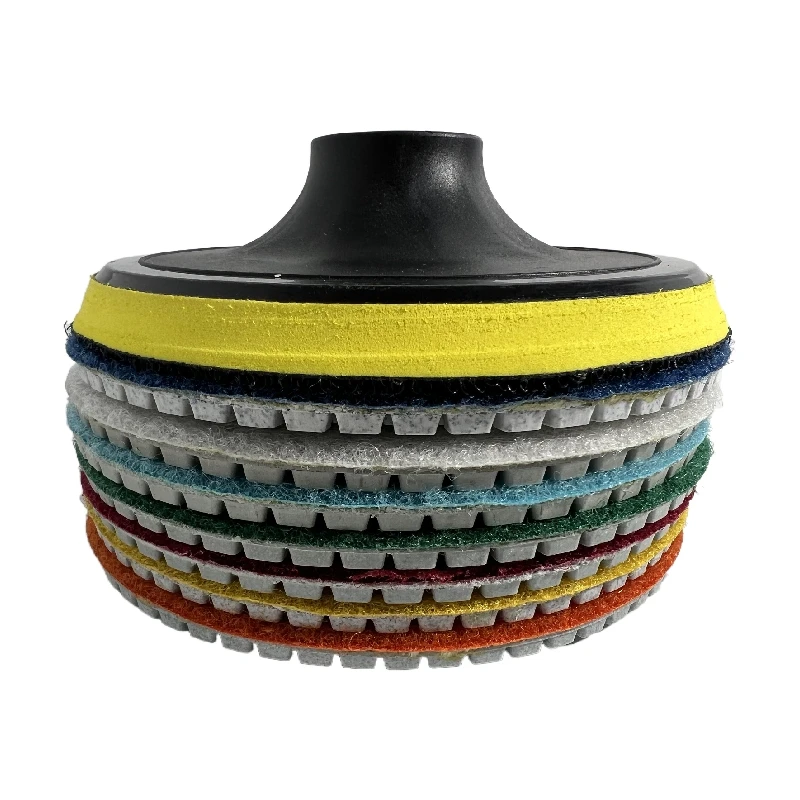 Набор алмазных полировальных колодок, 8 шт., 5 дюймов, 125 мм, для влажной/сухой полировки гранита, камня, бетона, мрамора