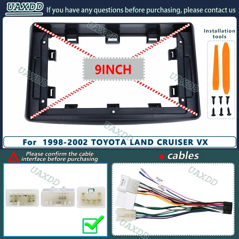 

Для 1998-2002 TOYOTA LAND CRUISER VX 9-дюймовый автомобильный радиоприемник Android DVD GPS CD Стерео аудио экраны плеера производство кабеля Wiązka ramki
