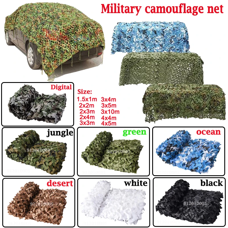 

Military camouflage net Hunting camouflage net Garden gazebo net Car awning white blue green black jungle desert color 3x5m4x5m