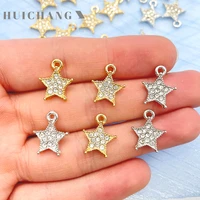 10pcs 1613mm alloy crystal shiny star charm for fashion mini bracelet earrings jewelry making accessories pendants diy necklace