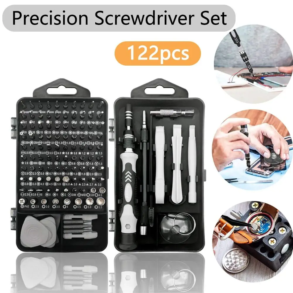 

Black Phone PC Metric 122 In 1 Magnetic Repair Tool Kit Precision Screwdriver Set