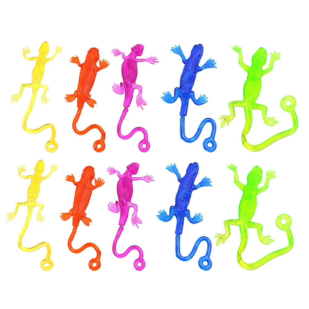 

15 Pcs Lizard Soft Gummy Ball Decompression Toy Climbing Elastic Funny Stretchy Tpr Strange Plaything Sticky Child Kids Toys