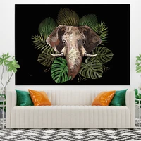 mandala pattern indian elephant tapestry wall hanging decor bohemian elephant beach towel polyester thin blanket travel mat