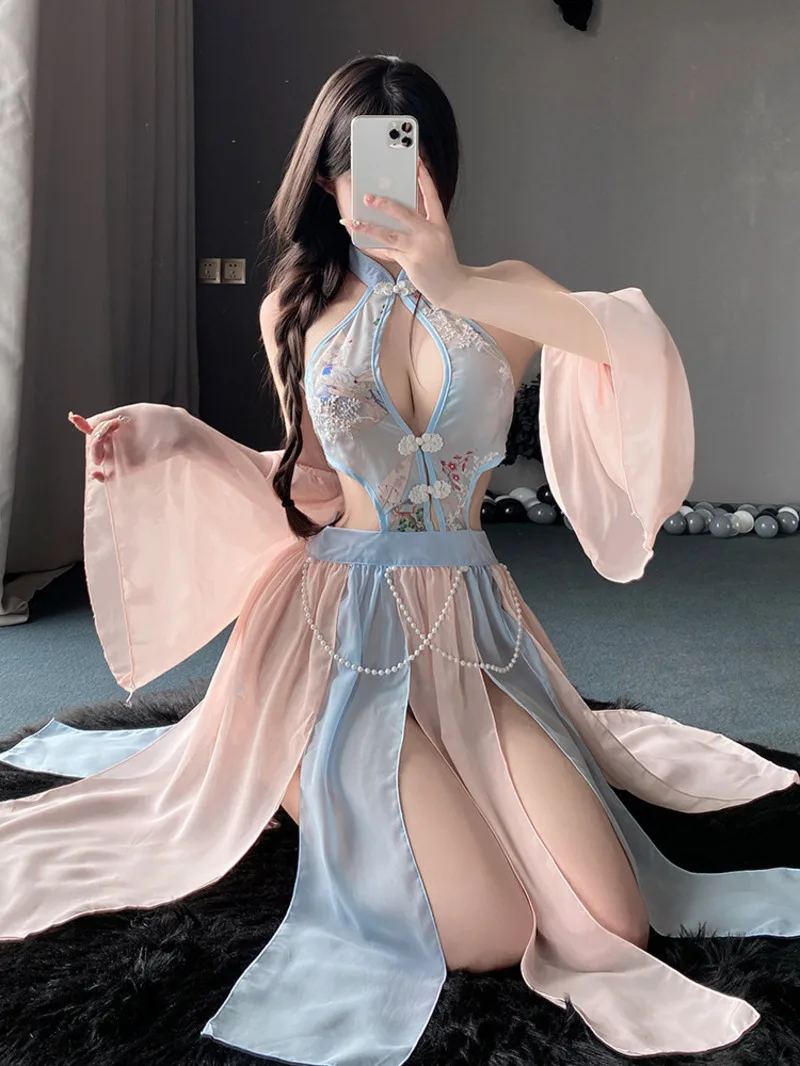 Сексуальный перспективный древний костюм платье ханьфу винтажное колье с