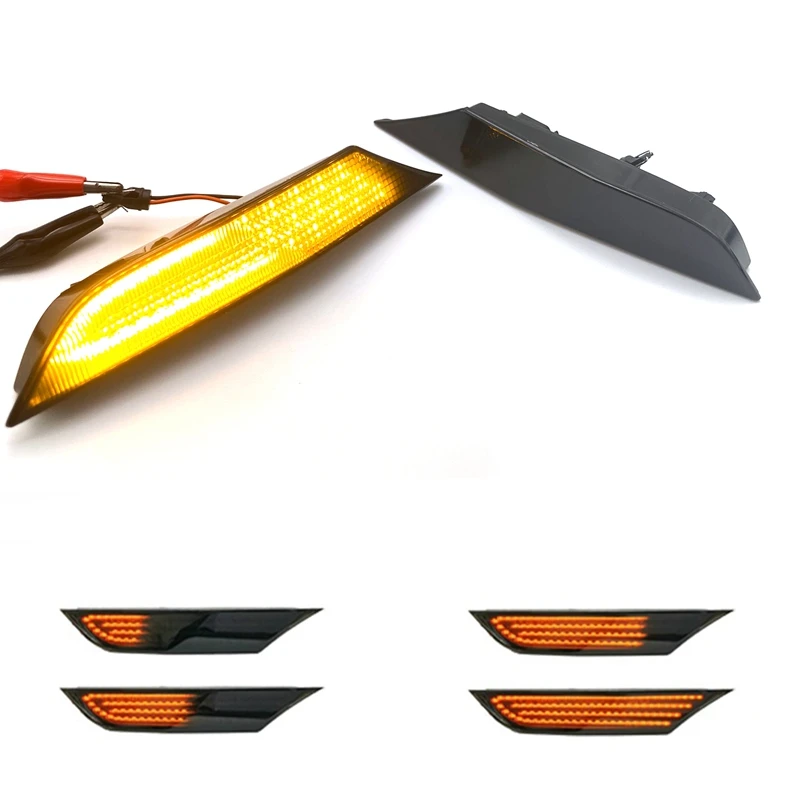 

2Piece 2618062B0A LED Dynamic Side Marker Light Turn Signal Blinker Lamps For Nissan GTR R35 Coupe 07-21