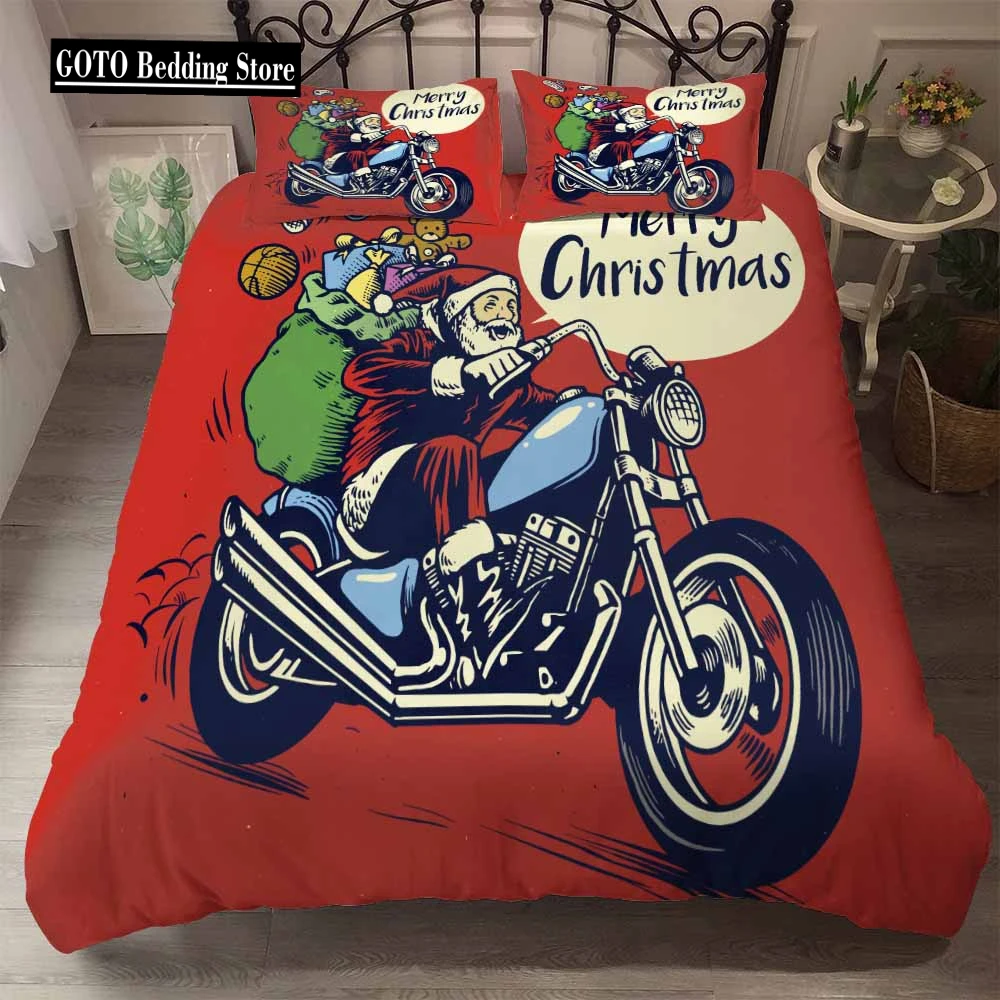 Merry Christmas Bedding Sets Housse De Couette Winter Bed Covers with Pillowcases New Year Gift Bedroom Set Queen Size