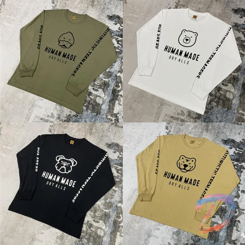 

HumanMade Animal Cartoon Line Long Sleeve Tee 1:1 High Quality Oversized T-shirts