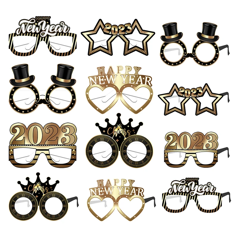 

6 шт., Бумажные очки для новогодвечерние очков, 2023