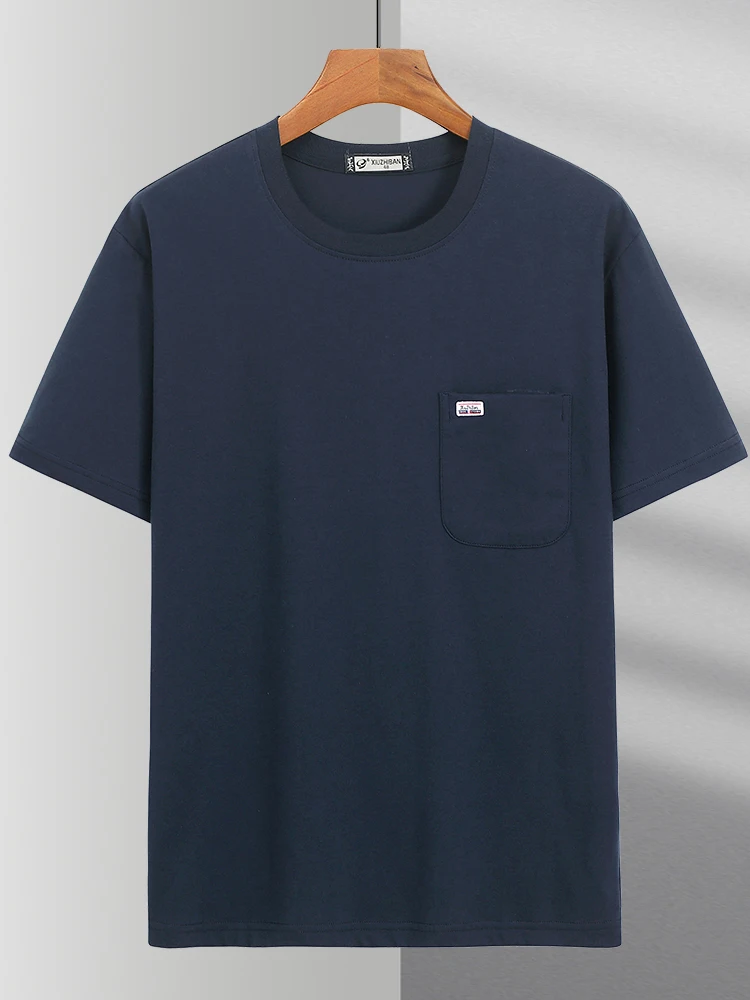 Летняя одежда для дедушки и папы среднего возраста мужская хлопковая футболка с