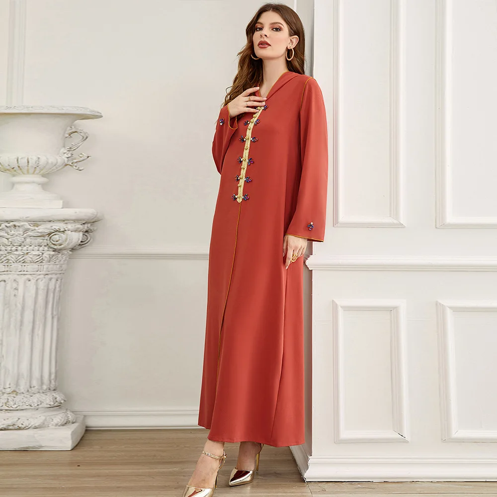 Eid Mubarak Abaya Dubai Handwork Diamonds Caftan Marocain Turkey Islam Muslim Dress Women Kaftan Robe Musulmanes Djellaba Femme