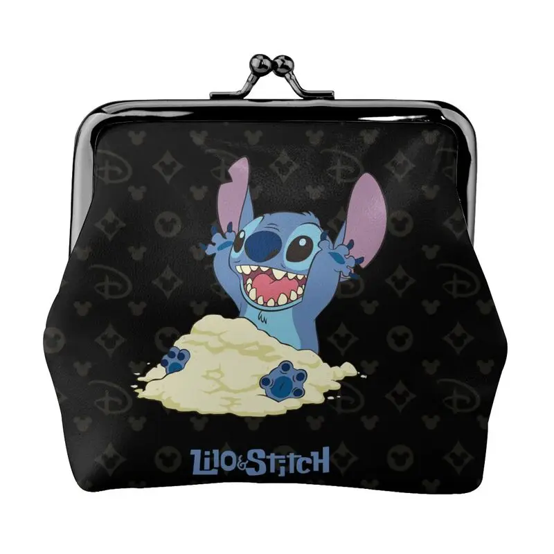 

Disney Brand Bag New Woman Cartoon Print Leather Kiss Lock Coin Purse Design Short Wallet High Quality Girl Clutch Card Holder
