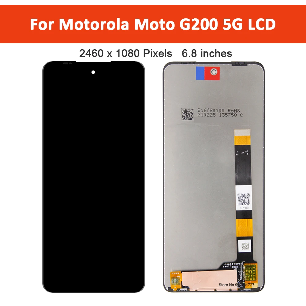 

6.8" Original LCD Display For Motorola Moto G200 Touch Screen Digitizer Assembly Replacement With Tools For Moto G200 5G LCD
