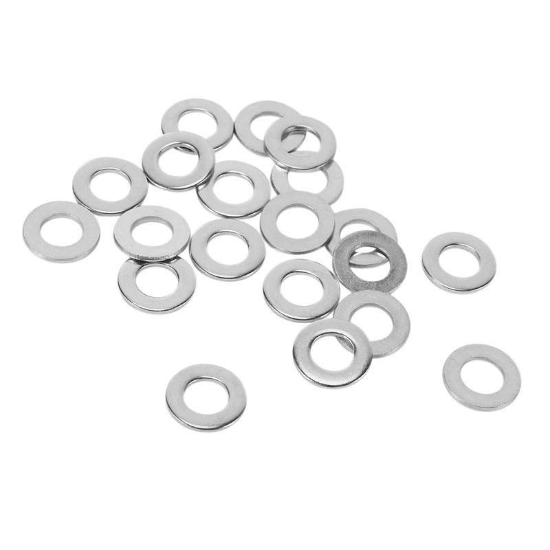 

20pcs M8 304 Stainless Steel Flat Plain Washer Spacer Silver Tone
