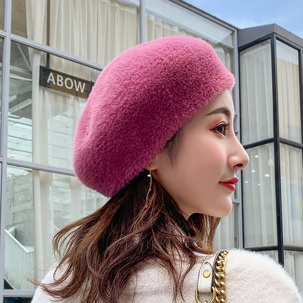 Новый осенне-зимний берет корейский Модный Универсальный однотонный