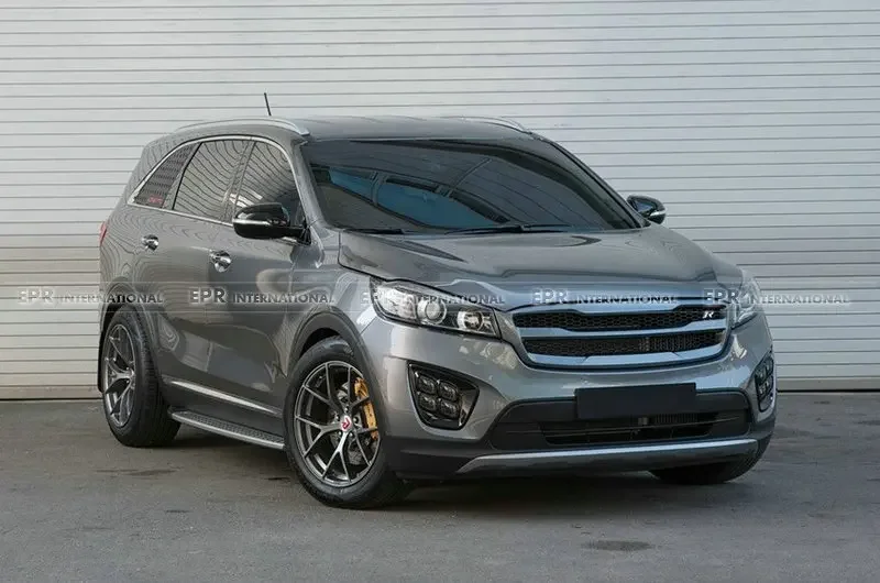 Для 2014-2017 Kia Sorento UM RR Стиль FRP стекловолокно Неокрашенный передний гриль бампер