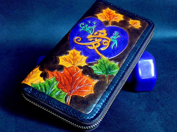 Женские кошельки ручной работы из воловьей кожи длинный клатч кошелек