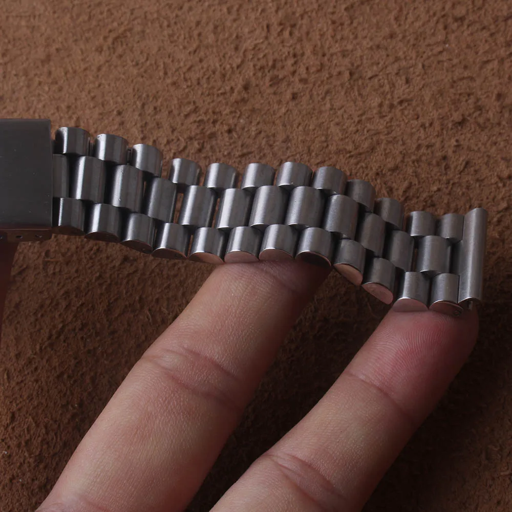 Ремешок из нержавеющей стали для мужских часов Seiko Tudor, классический плоский браслет с 3 бусинами, 18/20/22/24/26 мм, аксессуары для часов