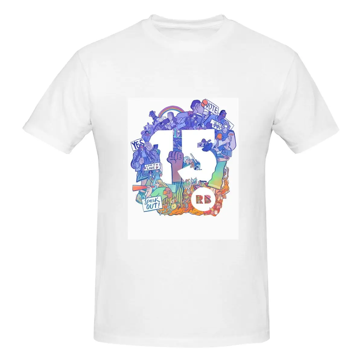 

Redbubbles 15Th Birthday Artwork Anime 2023 New Fashion Tops Harajuku Vintage T Shirt Graphic Print Washed T-Shirt