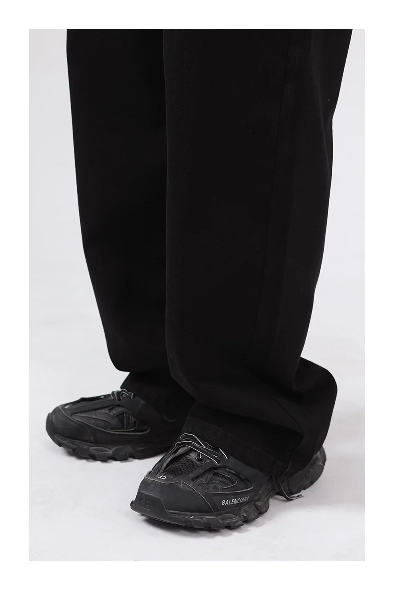 Four Seasons Men's Jeans Straight Loose Black Men's Wide Leg Pants Fashion Streetwear Korean Trend Men Ins Hot Sale Baggy Jeans