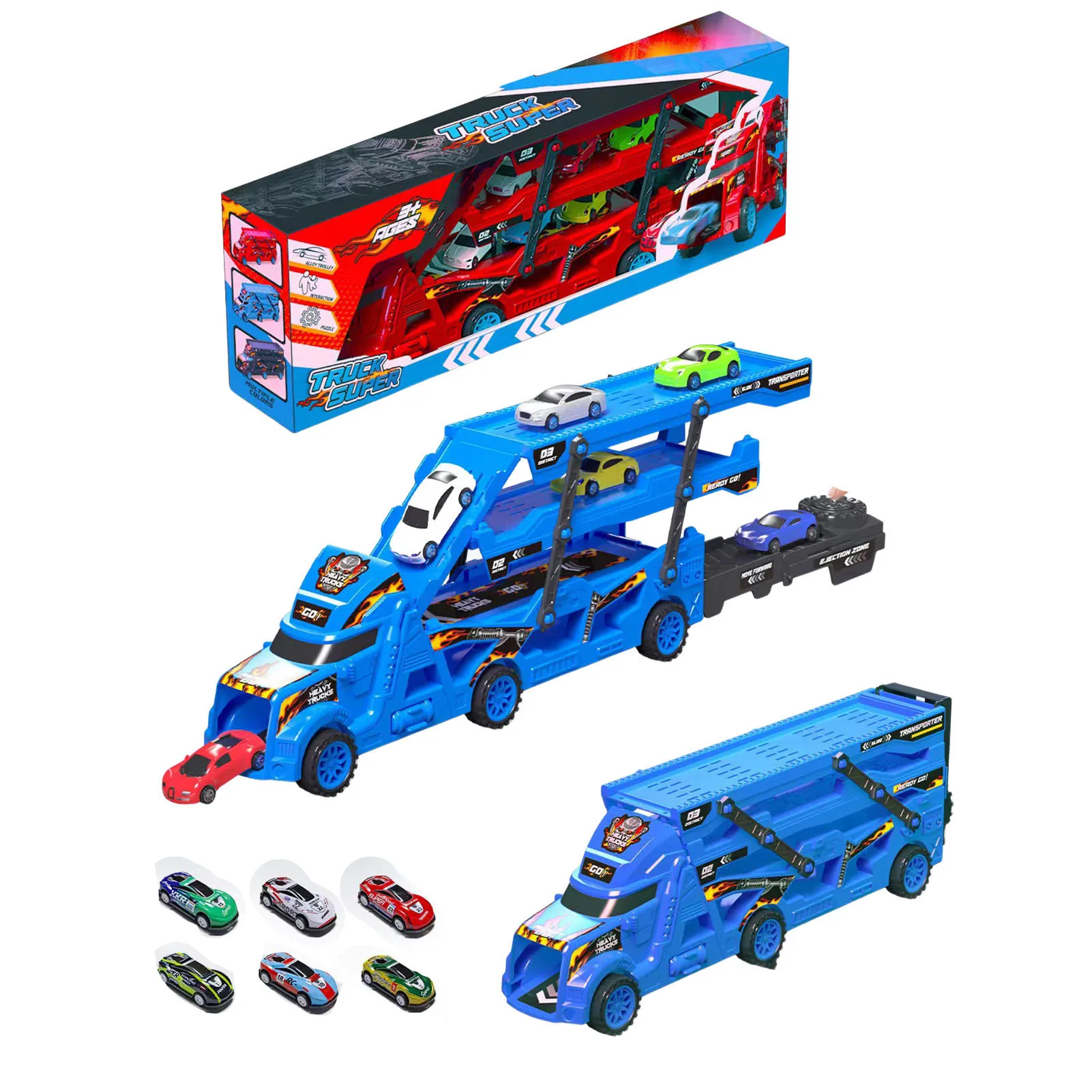 

Truck Toys Deformed Track Ejection Toys Creative Press Ejection Mini Car Toys Big Truck Toys for Kids Early Education Vehicle