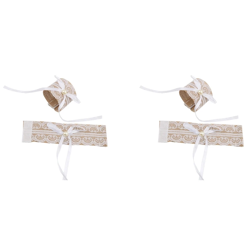 

40Pcs Lace Napkin Ring Buckle,Natural Jute Table Chair Burlap Napkin Ring,Wedding Banquet,Party Decoration Supplies