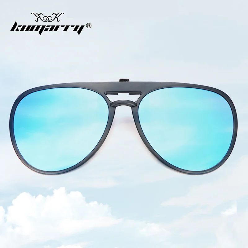 KUMARRY Pilot Polarized Clip On Sunglasses Men/Women's TR90 Sun Glasses Night Vision Sunglass Driver Goggles gafas de sol UV400