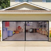 garage door screen easy assembly pass through net pet kid friendly curtain hands free screen door with magnets