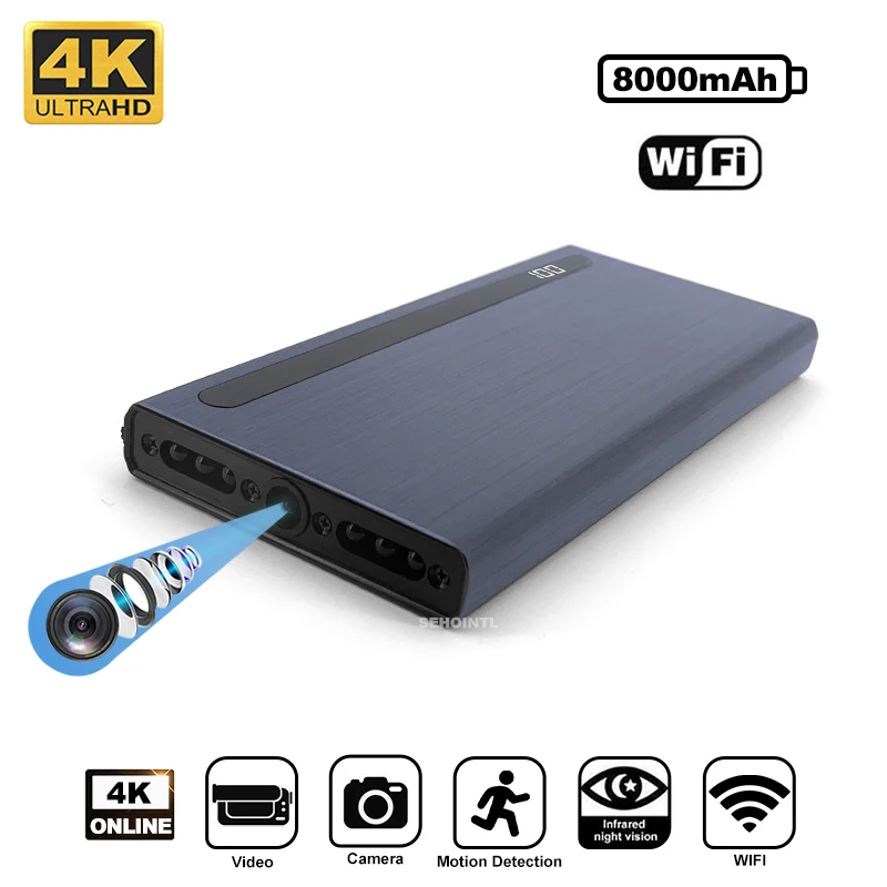 

SEHOINTL 4K Power Bank Mini WIFI Camera Micro Camcorder IR Night Vision Remote Monitor Video Recorder USB Charging Small Cameras