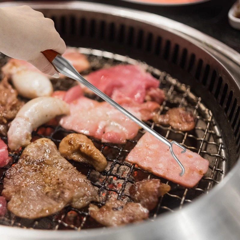 Деревянный крючок для переворачивания свиных отбив S-образный гриль-крючок