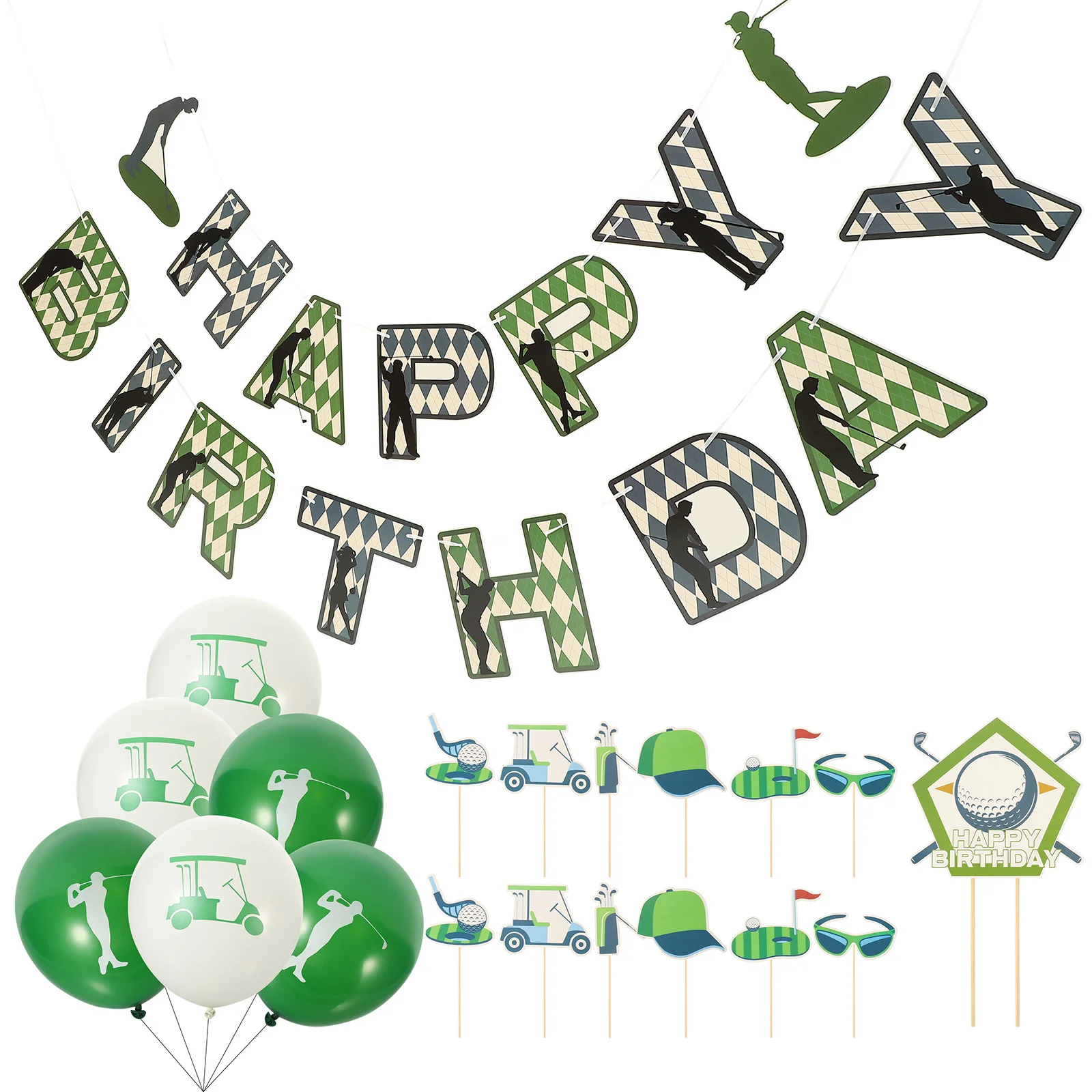 

Birthday Golf Balloons Decorative Party Decorations Favor Ornament Layout Props Happy