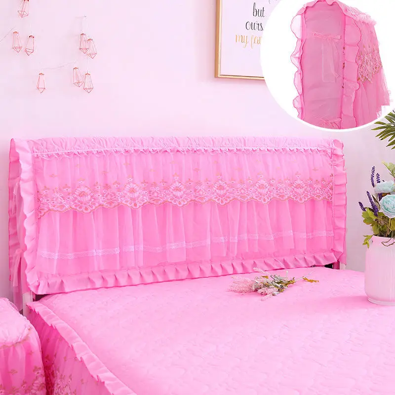 

Lace Bedside Cover Elastic Thicken Protection Headboard Case Dust-Proof Nordic Bedroom Bed Cushion Cover House Decoration