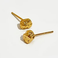 perisbox lava shape textured mini gold color stud earrings irregular geometric earrings studs minimalist earrings for women