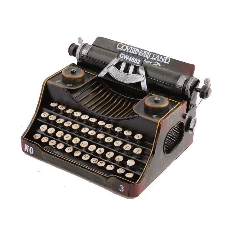 

Forging iron typewriter, antique ornaments, handicraft ornaments, gifts, printers, photographic props, window.