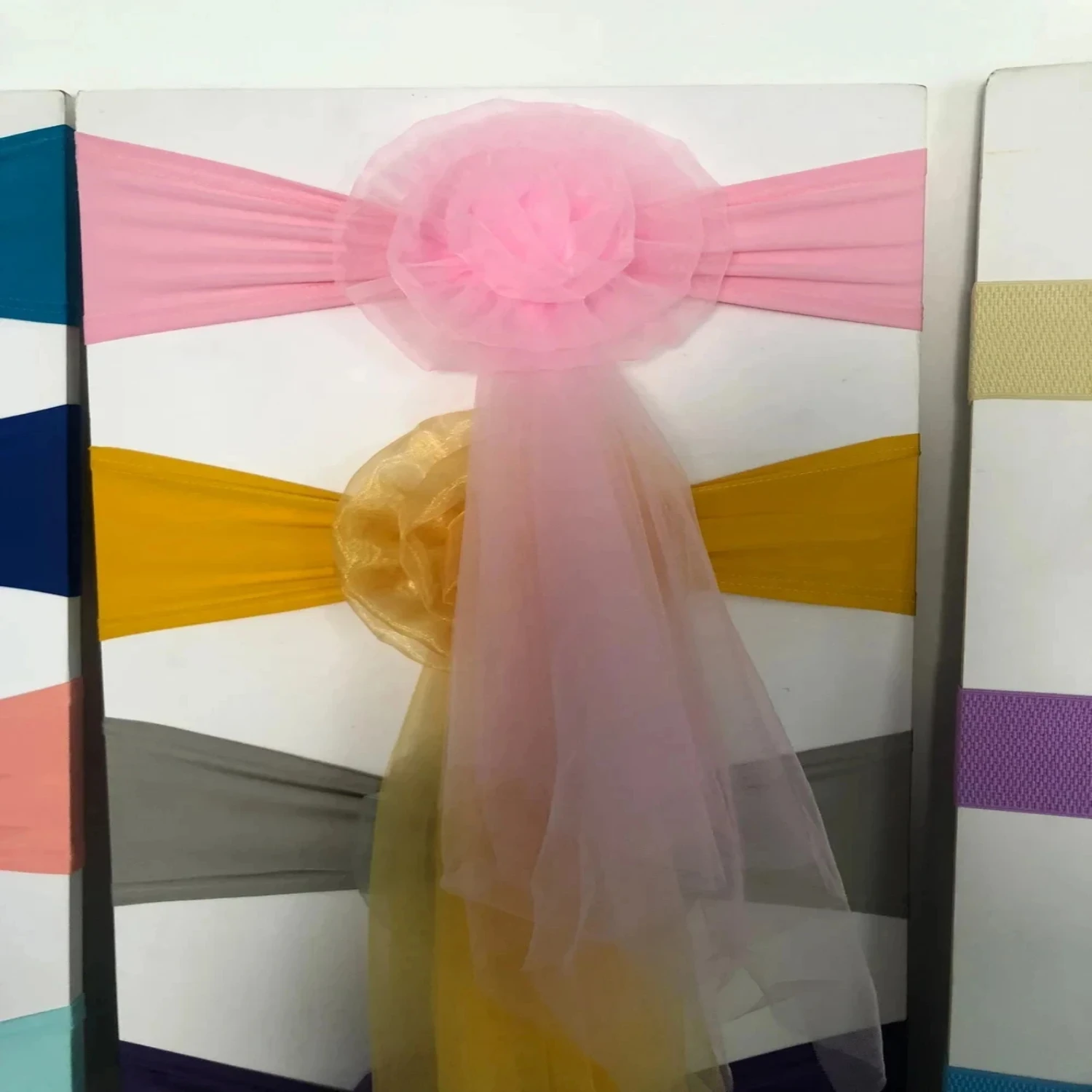 10 шт. украшение для свадебного банда Elastic szarfy na krzesła opaski wesele Hotel Bankiet Event Decor