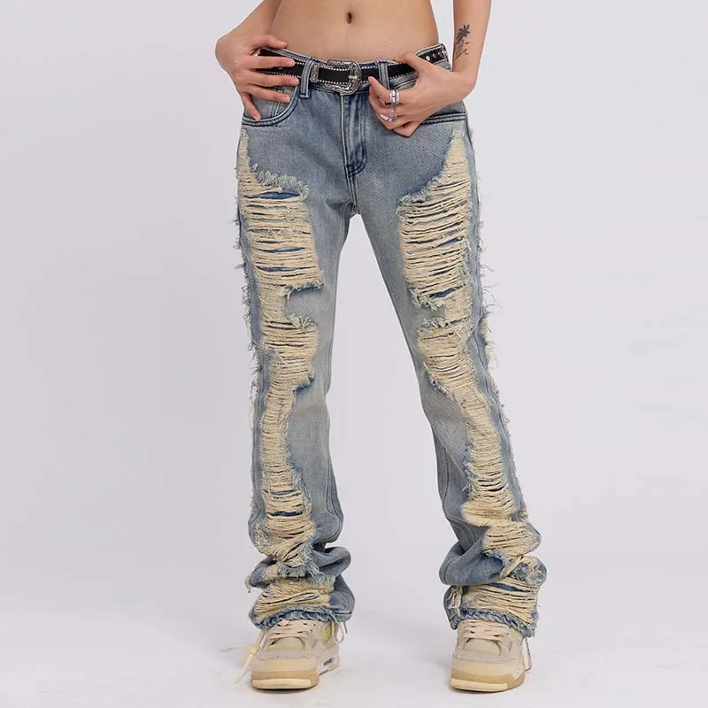 

Popular 2022 Autumn And Winter Man's New Korean Style High Street Washing Distress Holes Jeans Straight Casual Jeans