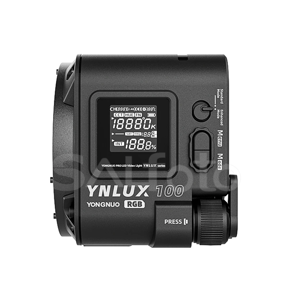Фото Yongnuo YNLUX100 RGB 120W 2700K-10000K Ручной светодиодный видеосветильник COB YNLUX100RGB для камеры, креативная подсветка для фотосъемки №2