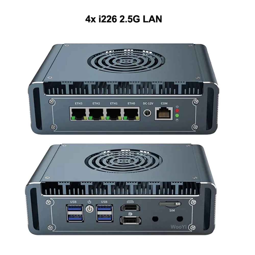 Mini PC 4xIntel i226/i225 2.5Gb LAN N5100 N5105 2*DDR4 NVMe SSD Soft Router VPN Server ESXI Rugged Firewall Appliance