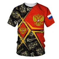 russian flag mens and womens t shirts 3d printed soviet kids top hip hop summer mens and womens red t shirts