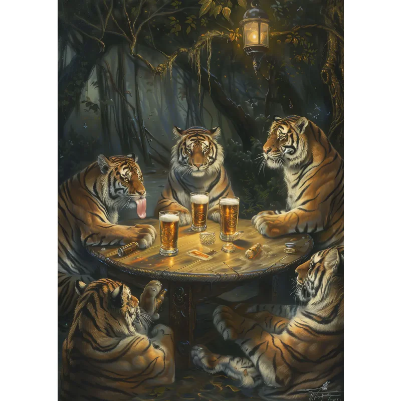 

Плакат "Животные в таверне", печать на холсте