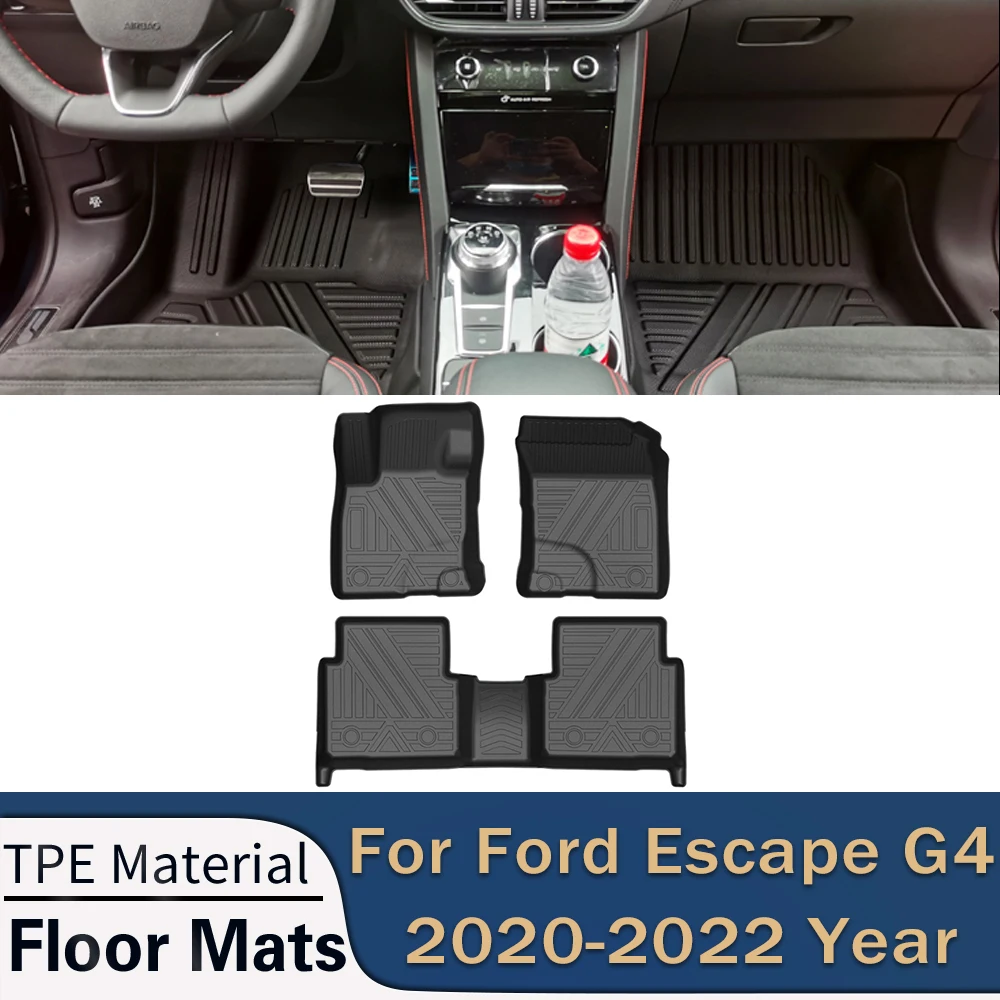 

Автомобильные коврики для Ford Escape G4 2020-2022, всесезонные коврики из ТПЭ без запаха, водонепроницаемые коврики для подноса, аксессуары для интер...