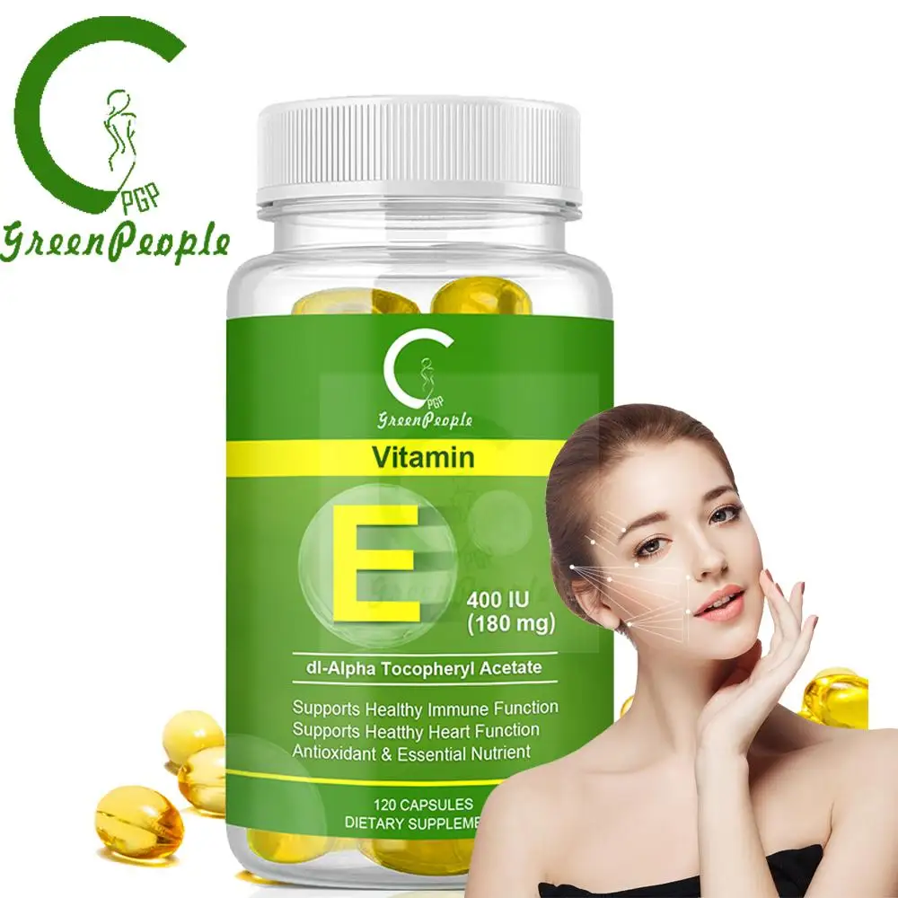 

GPGP Greenpeople 120pc Diet Super Vitamin E Capsule Natural Antioxidant& Skin &Hair & Nail &Immune Health Support VE Supplements