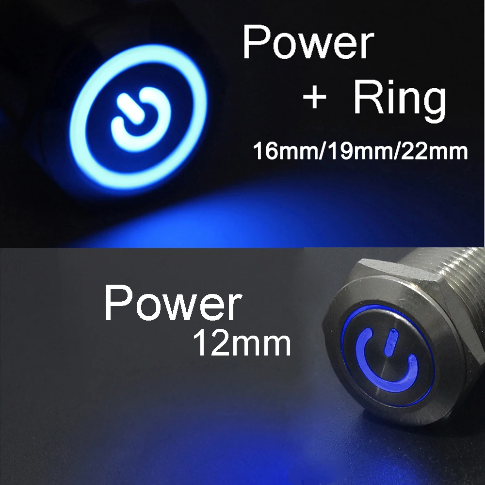 

Водонепроницаемый круглый светодиодный выключатель DIANQI 12/16/19/22мм