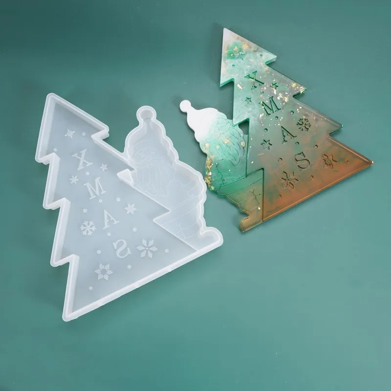 

Christmas silicone mold DIY Christmas Tree Santa Claus Forms for Epoxy Resin xmas Decoration 2022 New year Resin Moulds