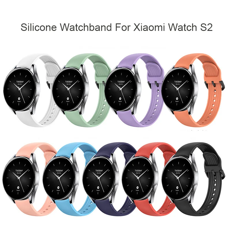 

22mm Strap For Xiaomi MI Watch S1 Active / Color 2 Strap band sport Silicon Curved End bracelet mi watch S2 42MM 46MM Watch band