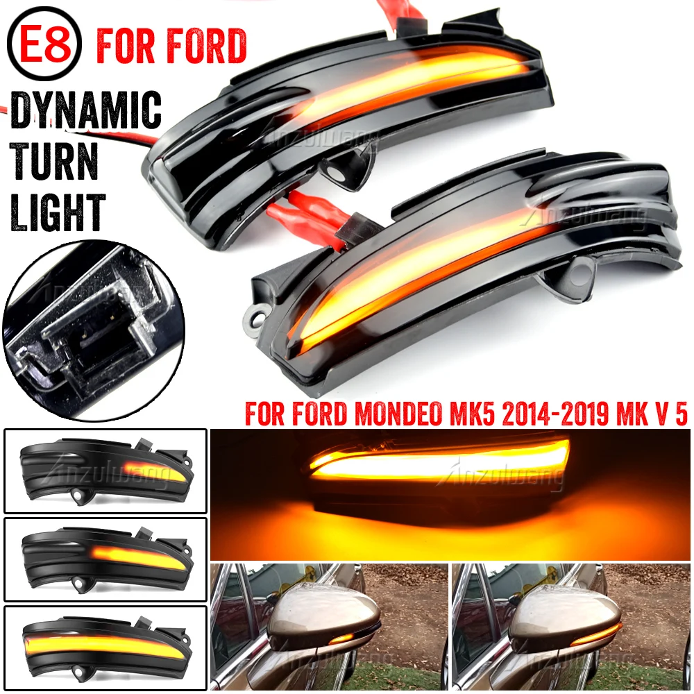 

For Ford Mondeo MK5 2014-2019 MK V 5 LED Side Wing Dynamic Turn Signal Light Rearview Mirror Indicator car accessories